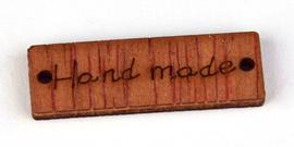 Našívací dřevěná značka 29x10 mm HAND MADE