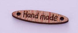Našívací dřevěná značka 26x6 mm HAND MADE