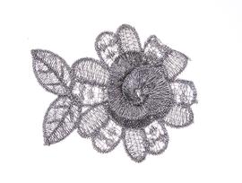 Prýmek 3D květ s lurexem 60 mm