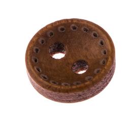 Knoflík 10mm dřevěný hnědý