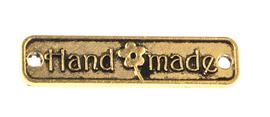 Našívací kovová značka 25x6 mm HAND MADE