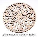 Dno - víko překližkové květina 15cm/6mm