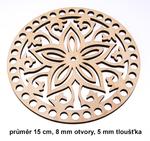 Dno - víko překližkové květina 15cm/8mm