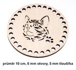 Dno - víko překližkové kočka  10cm/6mm