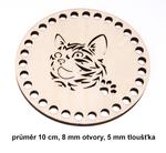 Dno - víko překližkové kočka  10cm/8mm