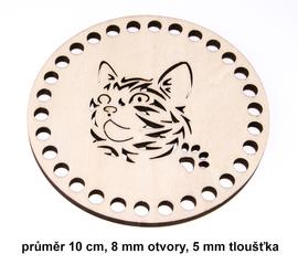 Dno - víko překližkové kočka  10cm/8mm
