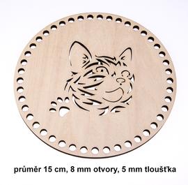 Dno - víko překližkové kočka  15cm/8mm