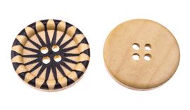 Knoflík 30 mm dřevěný zdobený