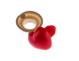 Čumáček 12 mm červené srdce