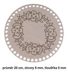 Dno - víko překližkové kruh květů 20cm/8mm