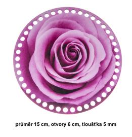 Dno - víko překližkové kruh růže 15cm/6mm