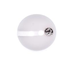 Knoflík  12,5mm bílý s kamínkem
