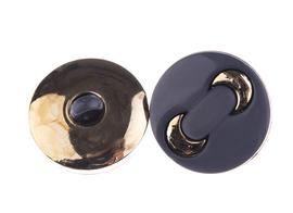 Knoflík 23mm šedo-zlatý plastový