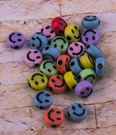 Korálek smajlík  MIX 7x4mm/25ks