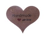 Cedulka HAND MADE srdce 40x26mm/20ks