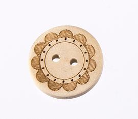 Knoflík 20mm dřevěný květ
