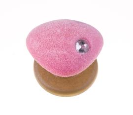 Čumáček plyšový růžový s kamínkem 30mm