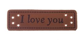 Nášivka  HAND MADE I love you 50x15mm