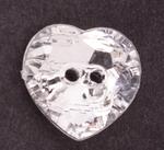 Knoflík 13 mm průhledné srdce